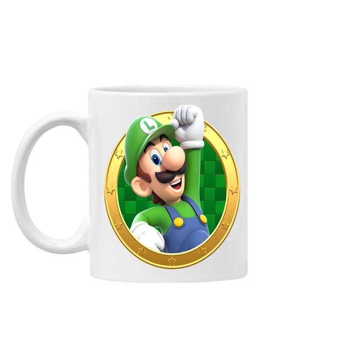 Cana de cafea/ceai Mug Tralala Super Mario Luigi 13, Alb, 330 ml