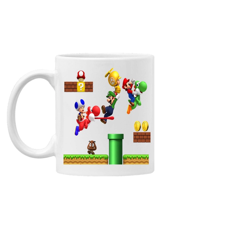 Cana de cafea/ceai Mug Tralala Super Mario 10, Alb, 330 ml