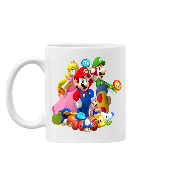 Cana de cafea/ceai Mug Tralala Super Mario 4, Alb, 330 ml