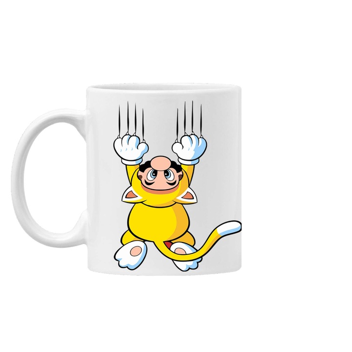 Cana de cafea/ceai Mug Tralala Super Mario Tiger Mode, Alb, 330 ml