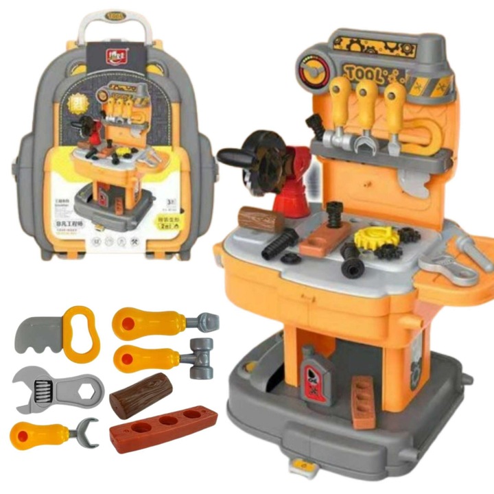 Pepita Set de scule pentru atelier in cutie din plastic cu accesorii