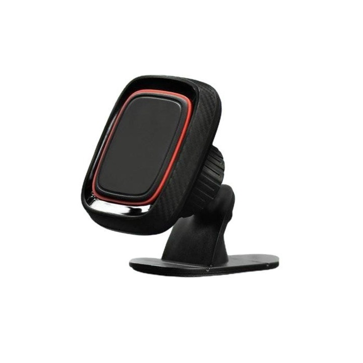 Suport auto de telefon, Interlook, Plastic, Cu magnet, Negru