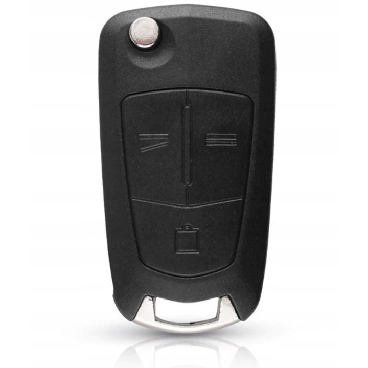Carcasa Cheie Auto Telecomanda 3 Butoane, AWParts, Compatibil Cu Opel Astra H, Vectra C, Zafira B, Signum, Lama Tip Briceag, Negru, Inlocuire Carcasa Uzata, Montaj Usor Prin Mutare Placa Electronica