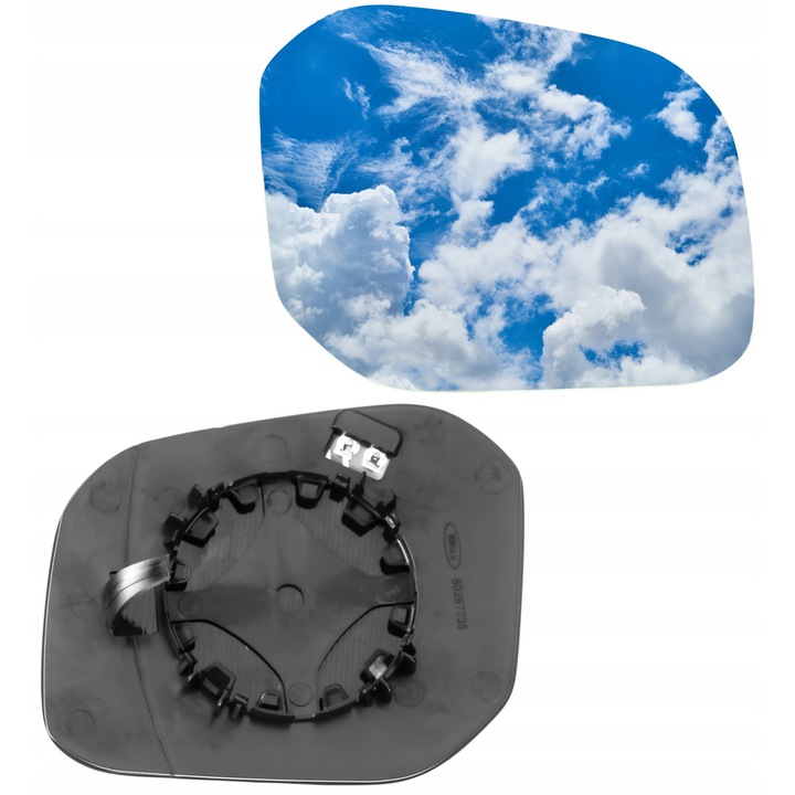 Sticla oglinda, Dreapta, Am Volkswagen Caddy III 2015-2019, Incalzita, Argintiu/Negru