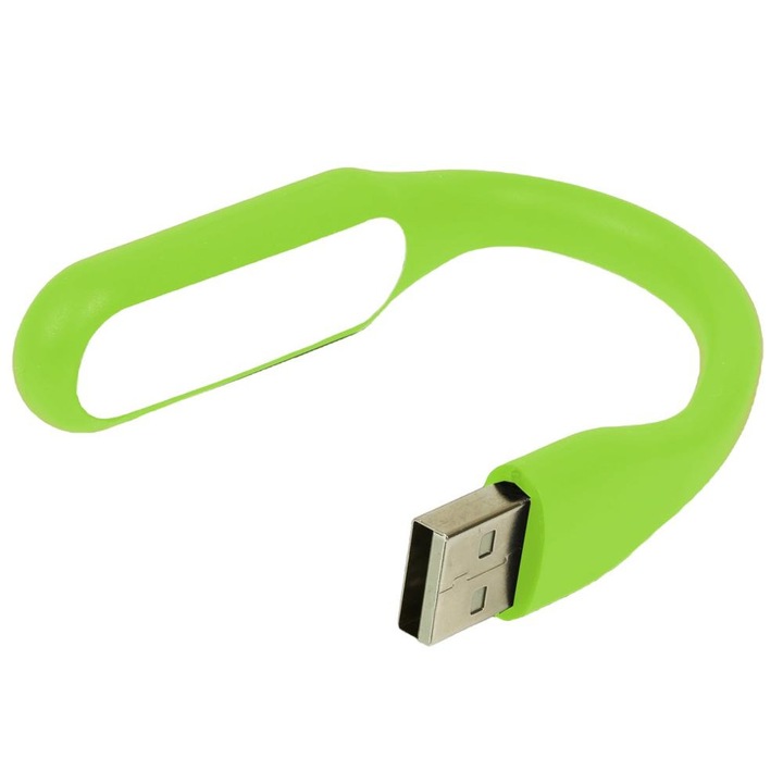 Lampa flexibila pentru citit, Interlook, Silicon, USB, 5 V, Verde