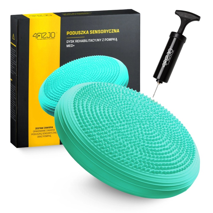 Сензорна възглавница MED+ с включена помпа 34 см, PVC, 4FIZJO, Тюркоаз