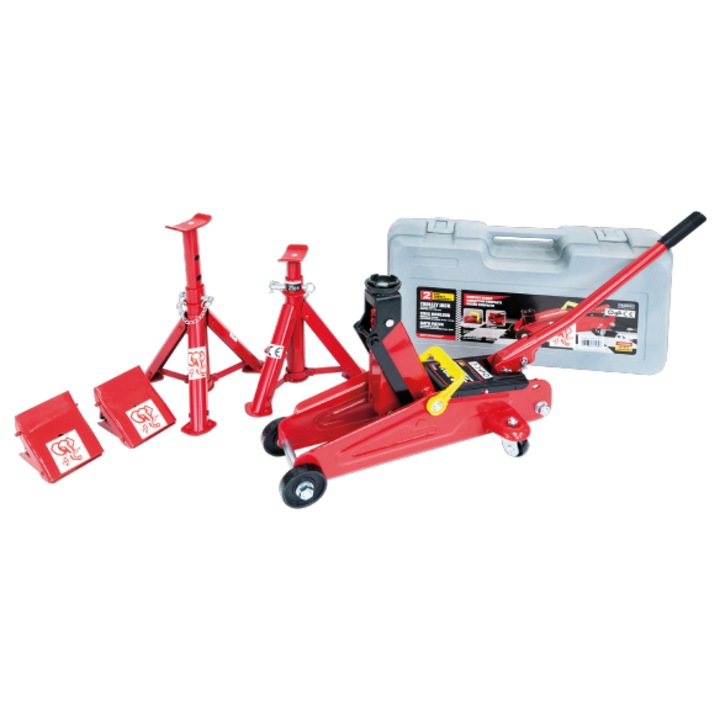 Set elevator atelier cu baze, Airpress, 2 t, Rosu