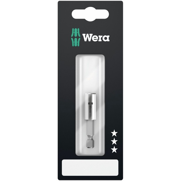 Adaptor magnetic pentru biti, Wera, Inox, 1/4", 50mm, Argintiu