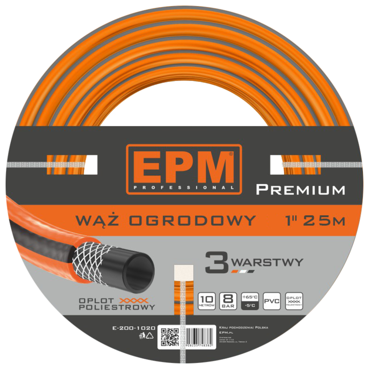 Маркуч за пръскачки, EPM, 25 м, оранжев