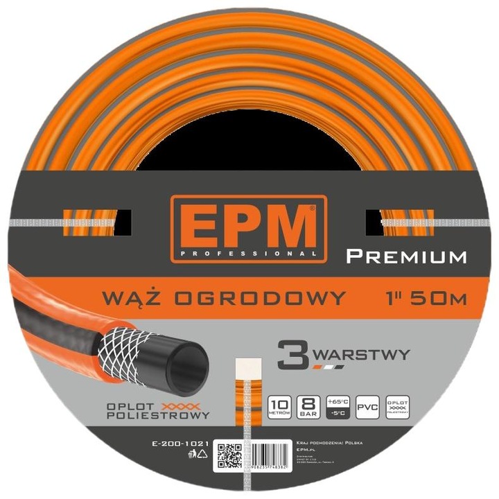 Маркуч за пръскачки, EPM, 50 м, оранжев