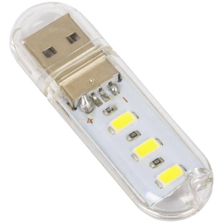 LED лампа, Interlook, USB, 5V, Бяла
