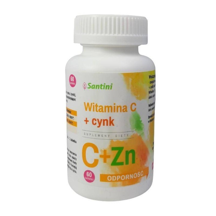 Vitamina C cu zinc, Santini, 1000 mg, 60 tablete