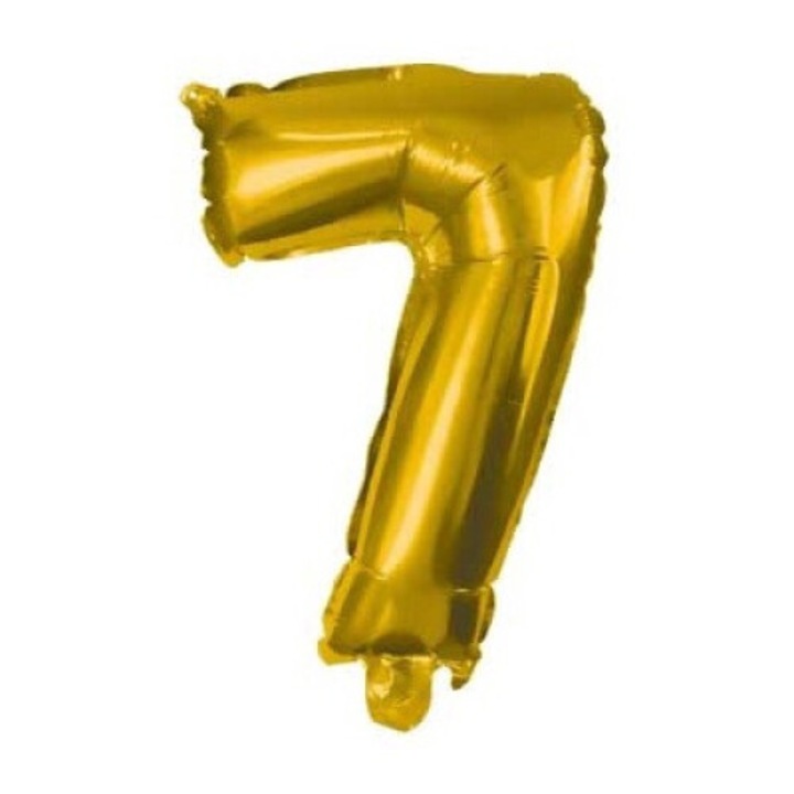 Balon cifra 7, Javoli, Folie, 85 cm, Auriu