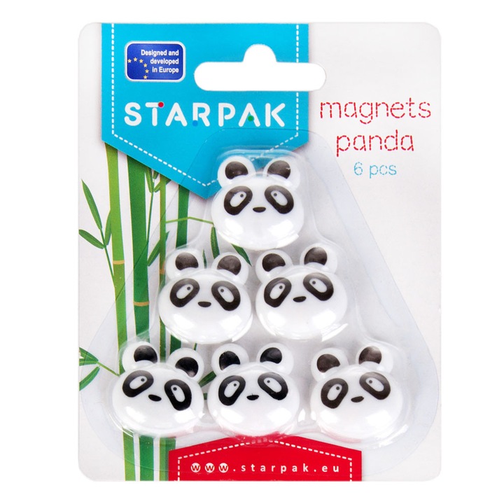 Magnet decorativ, Starpak, Alb/Negru, 6 buc