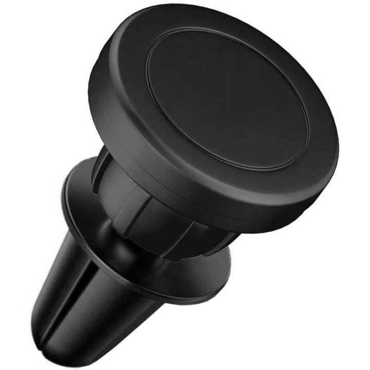 Suport auto de telefon, Interlook, Aluminiu, Cu magnet, Negru