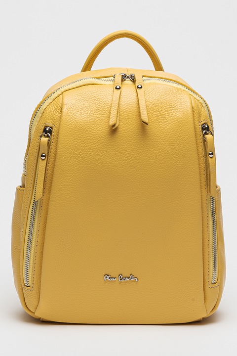 Pierre Cardin, Bőr hátizsák külső zsebekkel, Sárga