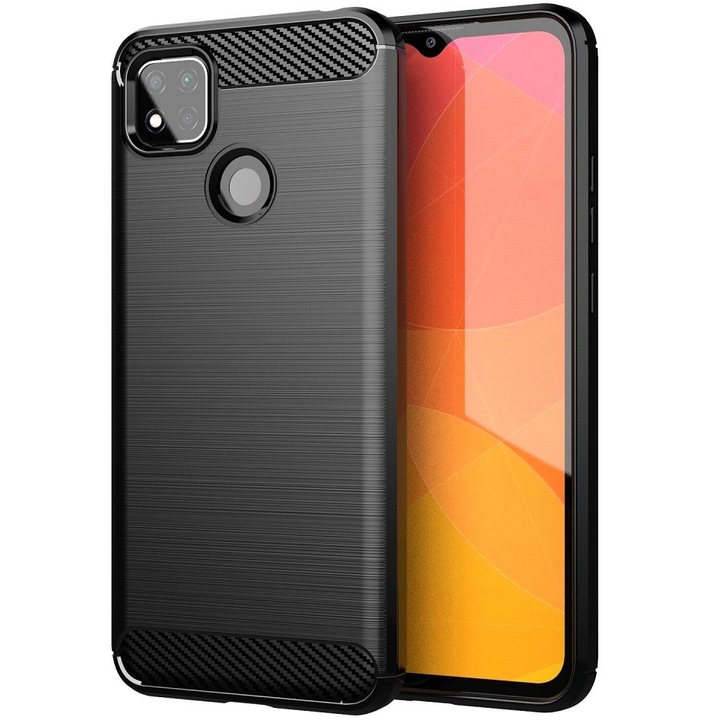 Huawei Honor X10 5G, силиконов калъф, средна устойчивост на удар, четка, карбонов модел, черен (95917)