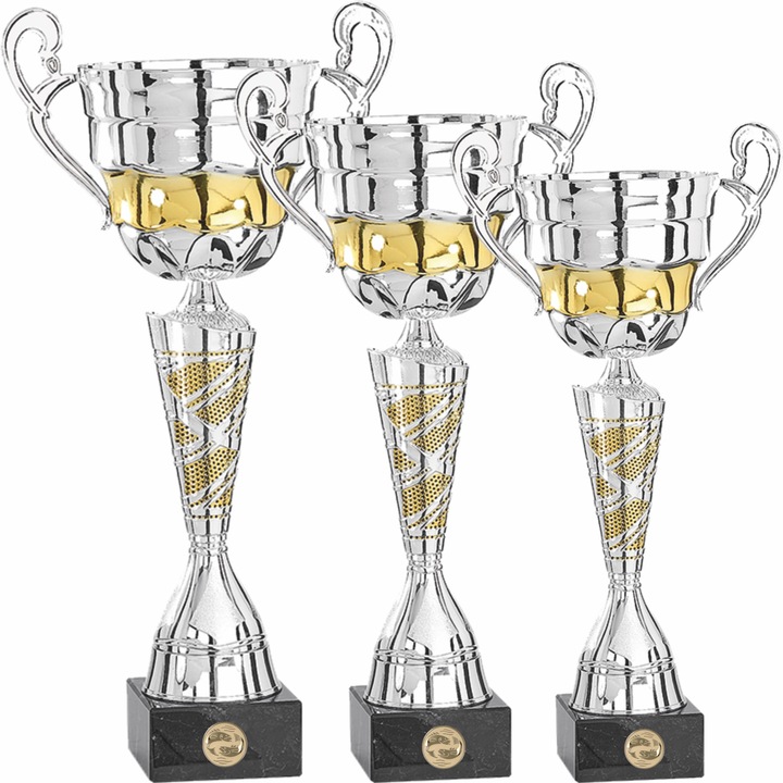 Set 3 Cupe Pescuit, Metal, Plastic, Marmura, 49, 43, 39 cm