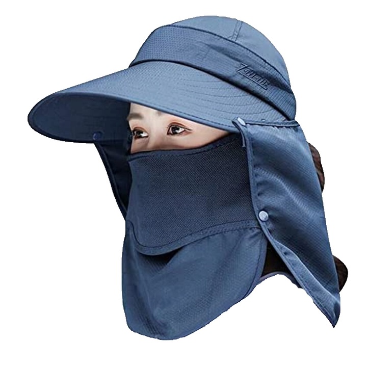 Palarie de soare, UPF 50, Poliester, Bleumarin