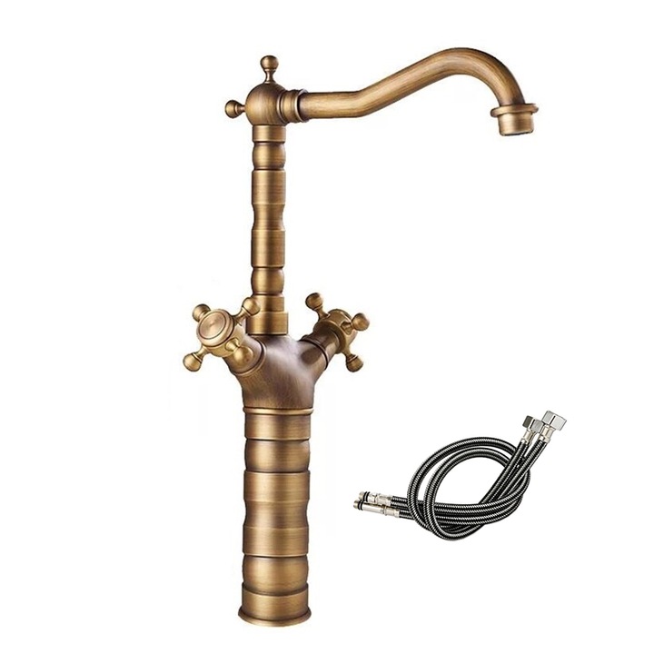 Csaptelep a mosogatóhoz, Sárgaréz, Dupla vezérlés, Bronz