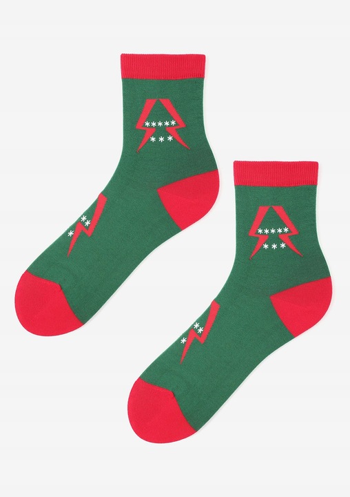 Sosete dama, Marilyn, Bumbac/Poliamida, Rosu/Verde, 36-40EU