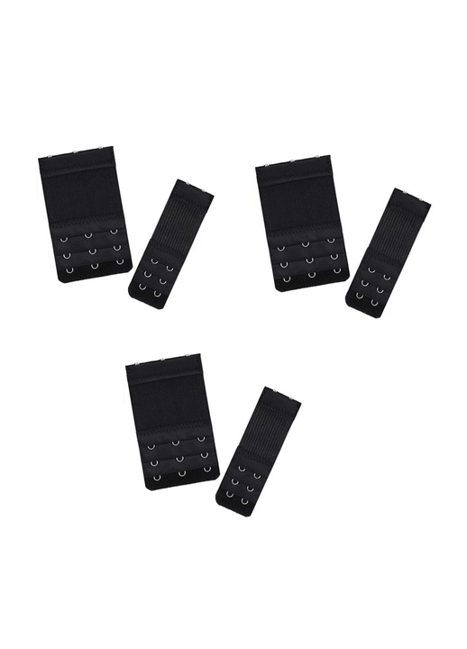 3 db melltartó hosszabbító készlet csomag, PARAFASA, pamut/rozsdamentes acél, fekete