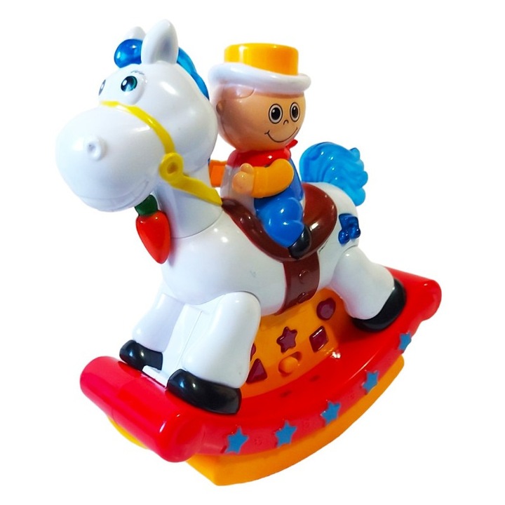 Cowboy pe cal, Balanseaza lumineaza si canta, Rosu, 17135SX
