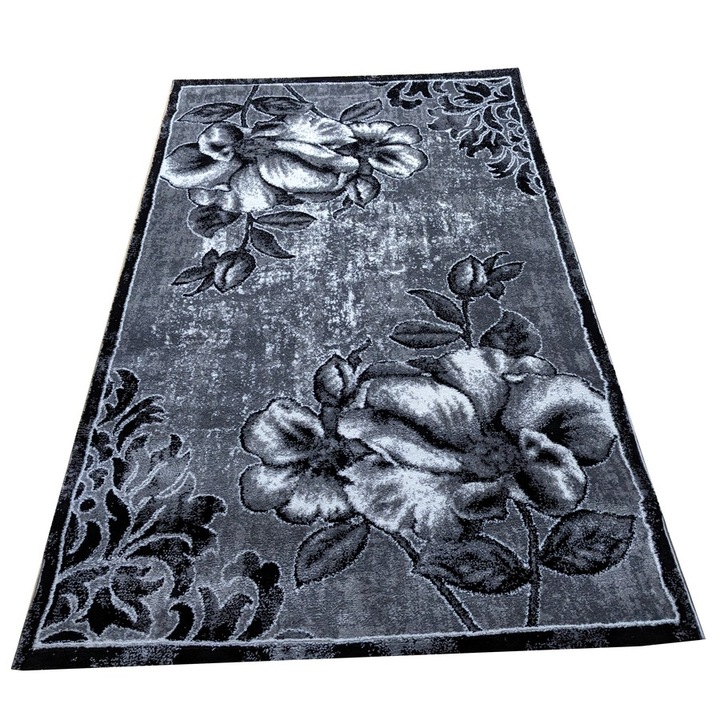 Art Saray szőnyeg virágmotívummal, szürke, polipropilén, 120 x 200 cm