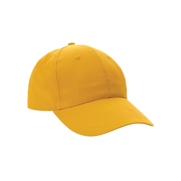 Sapca Cairo, bumbac reciclat, 6 panouri, inchidere velcro, marime universala, unisex, galben