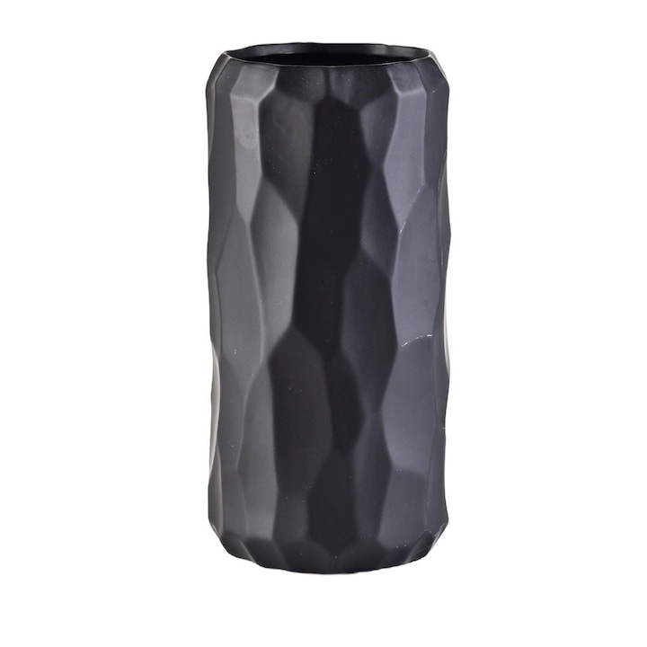 Декоративна ваза, Mondex, Керамика, 26 см, Черна