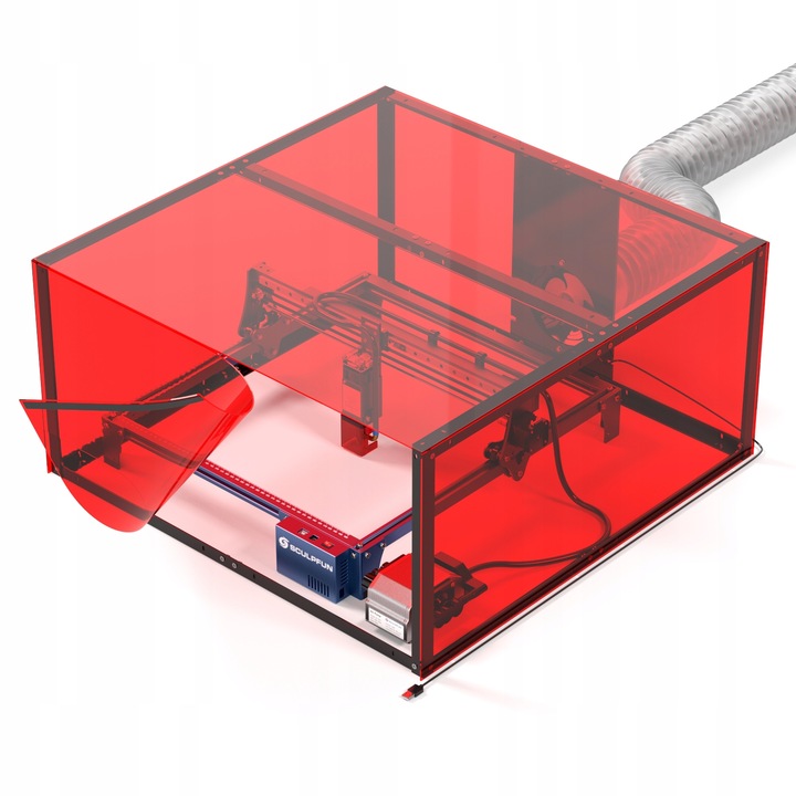 Димоотвеждаща кутия SCULPFUN, 720x720x360mm, Червен