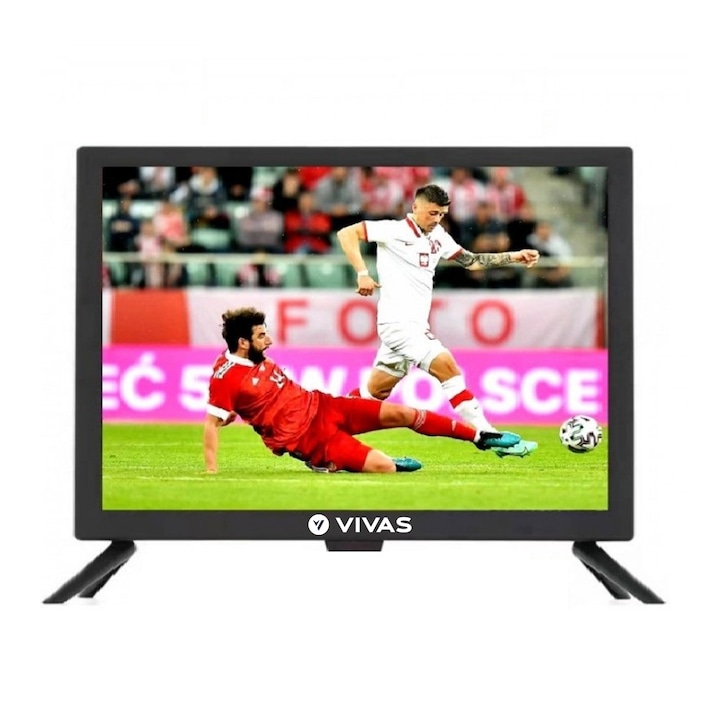 Портативен телевизор Vivas TV15HD, 15 инча, 1366x768 HD Ready, 12 Волта, Led, USB