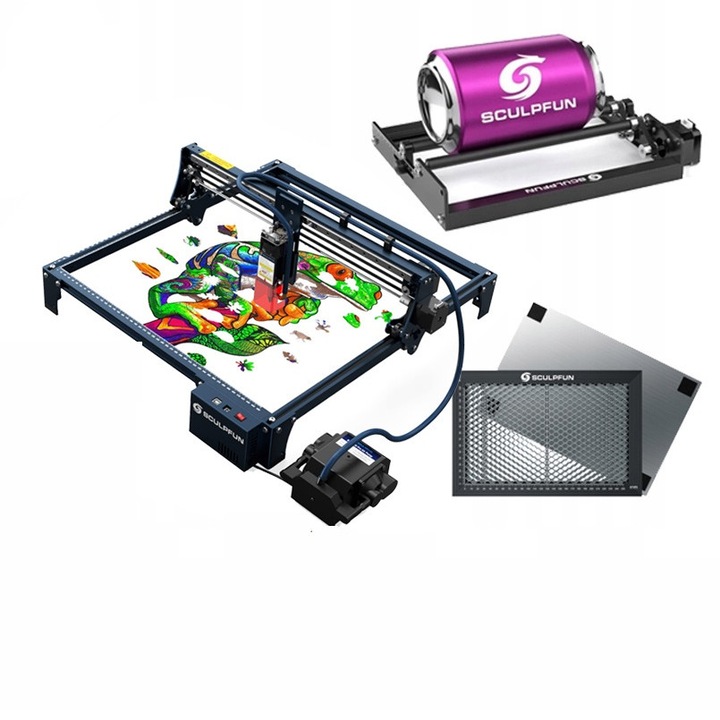 Set masina de gravat S30/accesorii, SCULPFUN, Multicolor