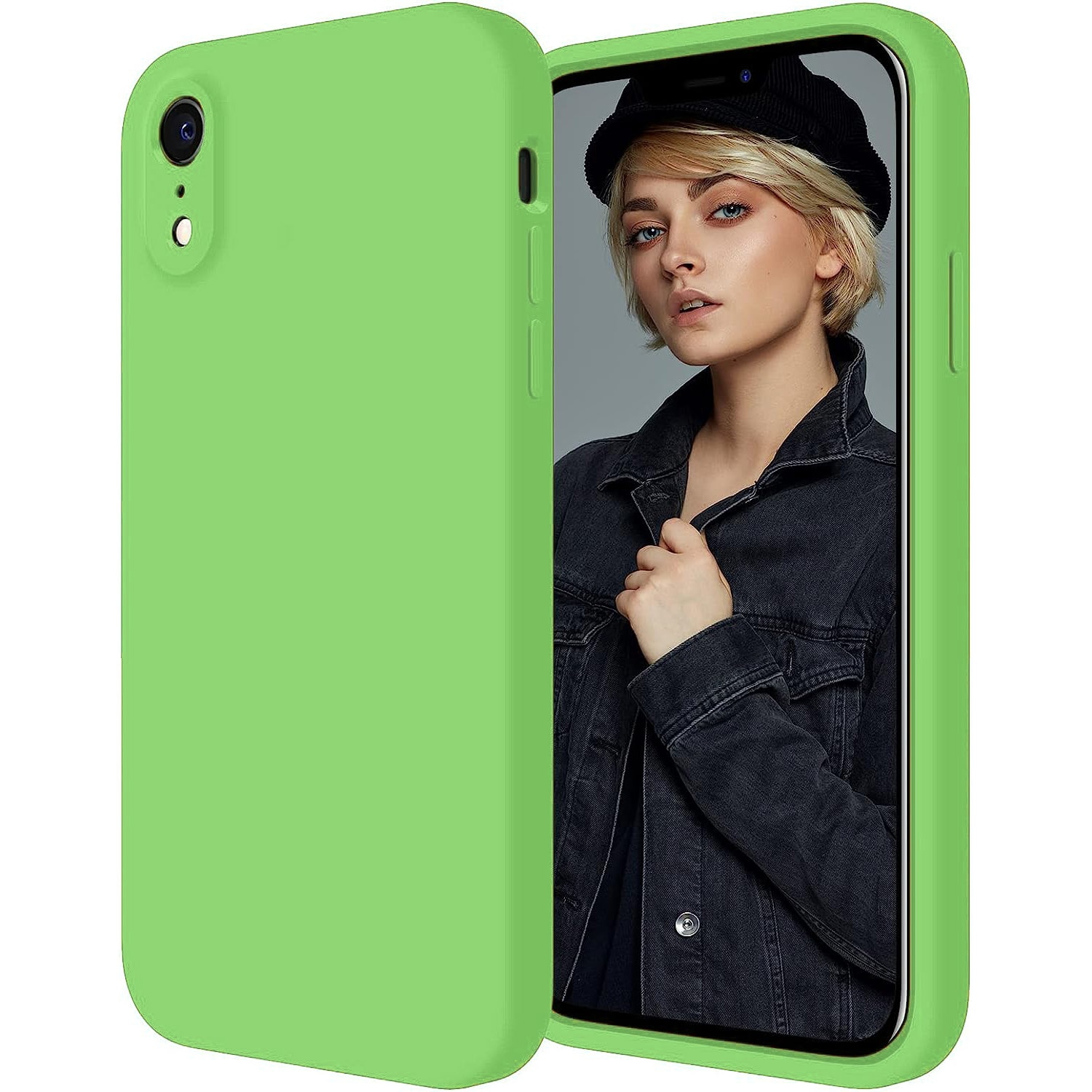 Husa Daden® Soft Silicone compatibila cu iPhone XR, Interior din Microfibra, Protectie sporita, Verde deschis