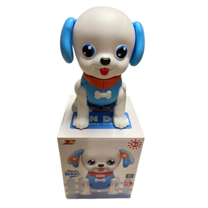 Catelus interactiv cu muzica si lumini, 17 cm, 3 ani