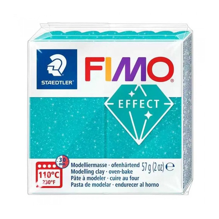 Pasta de modelaj FIMO Effect 57g Albastru turcoaz deschis Galaxy