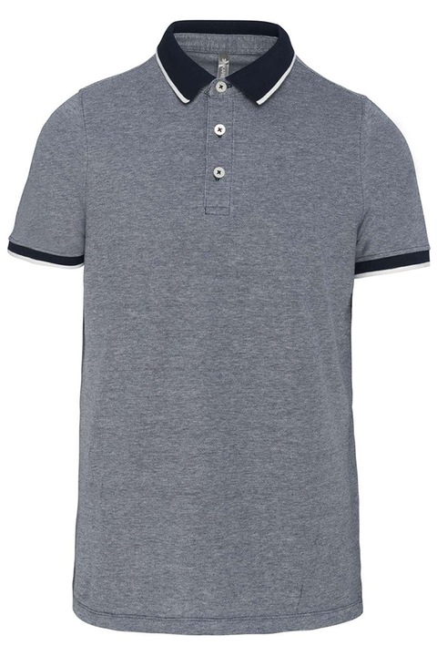 Kettonusu ferfi polo - KA266, Melange tengerészkék