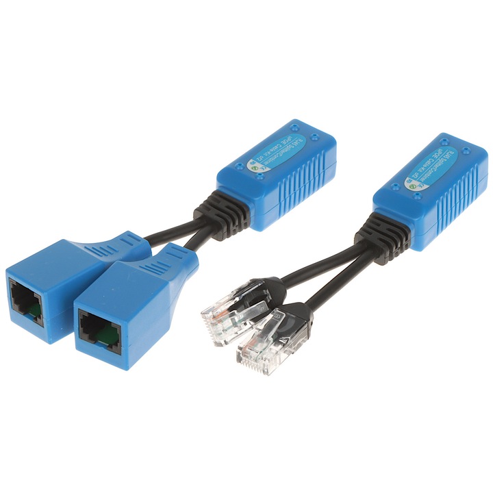 Adaptor 2 x RJ45 date PoE pe un cablu UTP/FTP doua echipamente