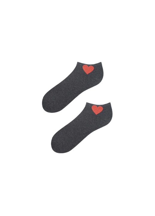 Дамски чорапи, Мерилин, Памук/Полиамид, Сиви/Червени, Един размер