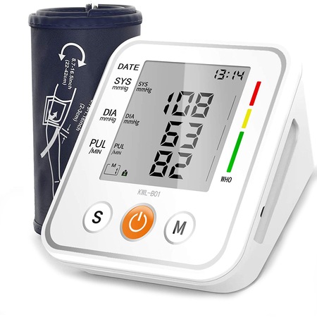 Tensiometru de Brat, WOWSTEP®, Masurare Tensiune Sistolica/Diastolica, Puls, Senzor de Mare Precizie, Manseta Reglabila, Pentru 2 Utilizatori, Functie de Memorare, Portabil, Validat Clinic