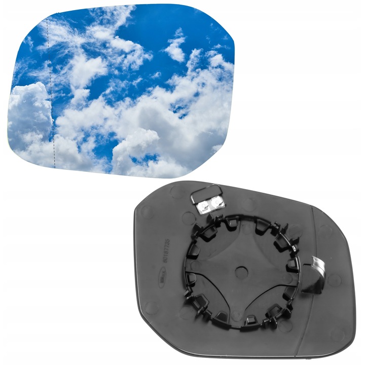 Sticla oglinda, Stanga, Am Volkswagen Caddy III 2015-2019, Incalzita, Argintiu/Negru