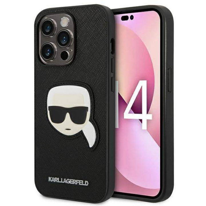 Husa de protectie Karl Lagerfeld PU Saffiano Karl Head pentru iPhone 14 Pro Max, Negru