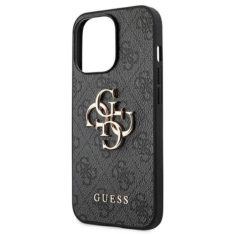 Husa de protectie Guess cu logo metalic PU 4G pentru iPhone 13 Pro Max, Gri