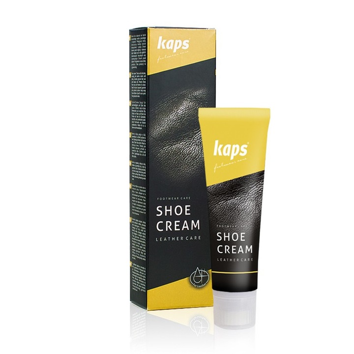 Crema pentru intretinere pantofi din piele naturala/sintetica, KAPS, Ceara, 75 ml, Transparent