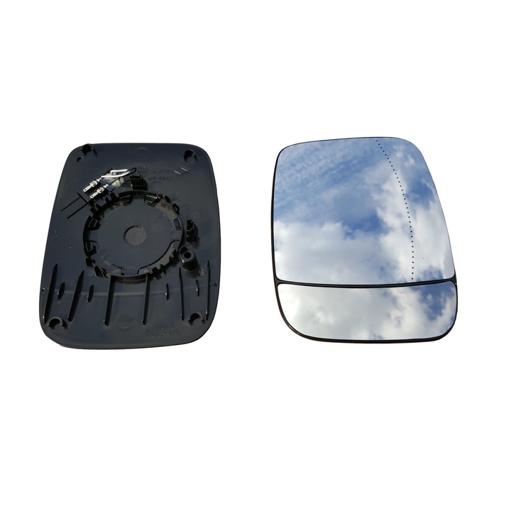 Sticla oglinda, Dreapta, Am Opel Vivaro 2014-2017, Renault Trafic 2014-2017, Argintiu/Negru