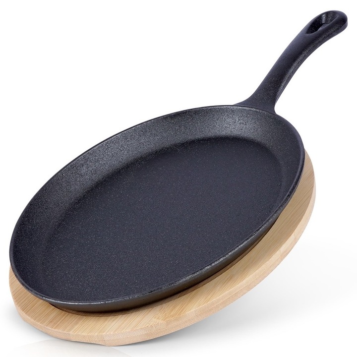 Тиган за тапас, овален, чугунен, 24 х 18 х 3,8 см