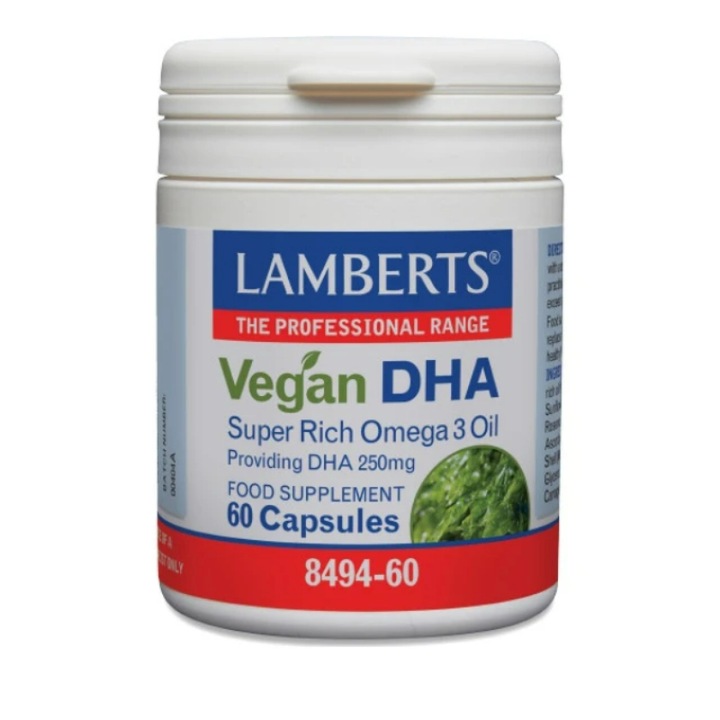 Supliment alimentar Lamberts Vegan DHA Super Rich Omega 3, 60 capsule