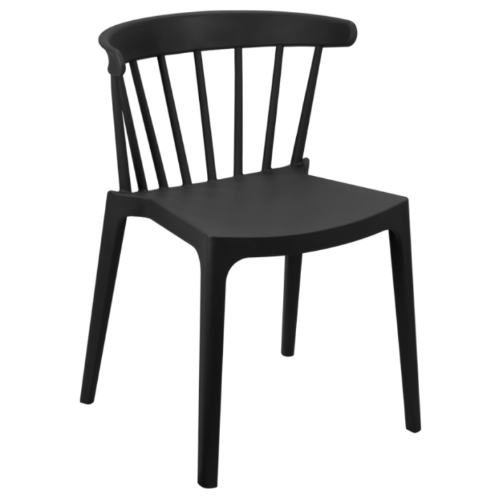 Scaun terasa, bucatarie negru RAKI ASPEN, polipropilena, 53x53xh75cm