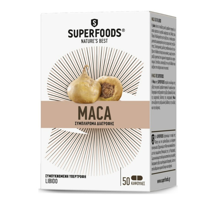 Supliment alimentar, Superfoods, Extract de maca, 50 capsule