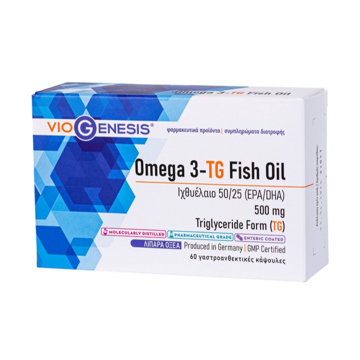 Supliment alimentar cu ulei de peste, Viogenesis, Omega 3, 60 capsule, 500 mg